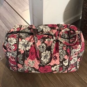 Vera Bradley Large Duffel Bag in Mocha Rouge